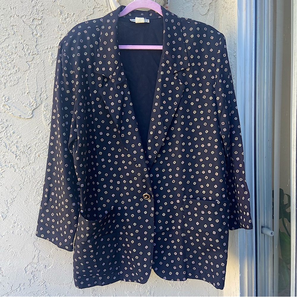 Vintage Oversized Light Printed Blazer